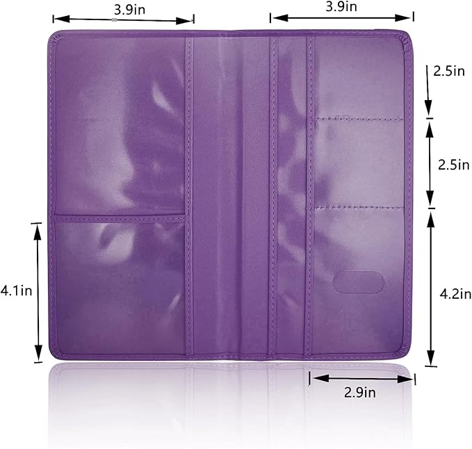 Car Registration and Insurance Card Holder - Leather Vehicle Glove Box Automobile Documents Paperwork Wallet Case Organizer for ID, Driver's License, Key Contact Information Cards - Men&Women