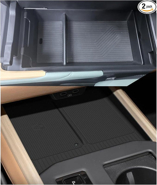 SXCY 2PCS for 2026 Lexus ES Center Console Organizer Tray+Wireless Charging Mat for 2026 Lexus ES Accessories 2026 ES 350e/ES 350h/ES 500e Center Console Tray 2026 ES Armrest Console Organizer Tray