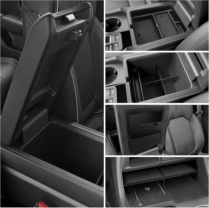 4PCS Center Console Organizer Compatible with Honda 2023 2024 2025 2026 Pilot ＆ 2026 Passport Accessories Armrest Hidden Storage Box Secondary Compartment Organizer Insert Secondary Tray