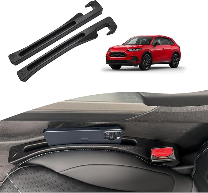 Honda HRV HR-V Seat Gap Filler, Car Seat Gap Filler Organizer Stop Things from Dropping Customized Interior Accessories for Honda, Black Pack of 2