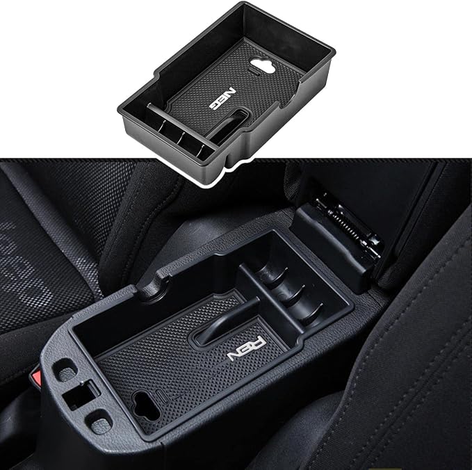 EDBETOS Center Console Organizer Tray Compatible with Renegade Accessories 2015-2019 2020 2021 2022 Armrest Glove Box Secondary Storage (White Trim)