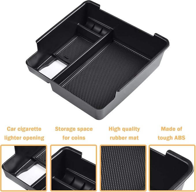 TACORBO Center Console Organizer for Nissan Frontier 2022-2026, Black | Pickup Truck Armrest Secondary Storage Box, ABS Insert, Glove Box Tray, Black Trim