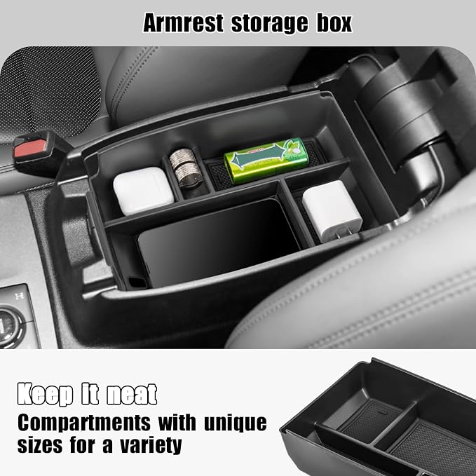 Center Console Organizer Tray Compatible with Ford Bronco Sport 2021-2025/ Escape 2020-2026 Armrest Storage Box Secondary Insert Storage Tray Interior Accessories
