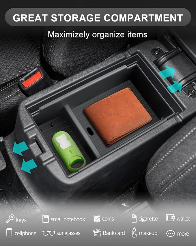 CDEFG for 2025 Mitsubishi Outlander Sport Center Console Organizer for 2021-2025 Mitsubishi Outlander Sport Accessories Middle Console Organizer Armrest Storage Box Coin Holder