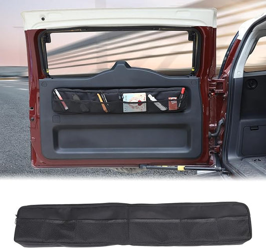 Aunginsy Car Trunk Organizer Compatible with Toyota FJ Cruiser 2007-2024+, Rear Tailgate Storage Bag Organizer Back Door Panel Storage Pockets Box Multi-Compartment Oxford Cloth Expansion Accessories