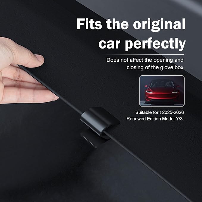 2 PCS Car Glove Box Hooks, Clip-on Design Passenger Seat Storage Hanger, Sturdy Car Interior Travel Storage Organizer for Bag, Umbrella, Compatible with Model Y/3 2025-2026 (Black)