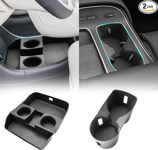 SHAOHAO 2 Pcs for 2026 Hyundai Palisade Lower Organizer for 2026 Hyundai Palisade Accessories Under Console Organizer & Cup Holder 2026 Palisade LX3 Buttom Insert Storage Box Tray (Only for 7-Seat)