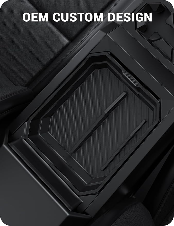 BASENOR 2024 2025 2026 Tesla Cybertruck Center Console Organizer Tray(Carbon Edition) (Proprietary Design) Armrest Storage Box for Cybertruck Accessories