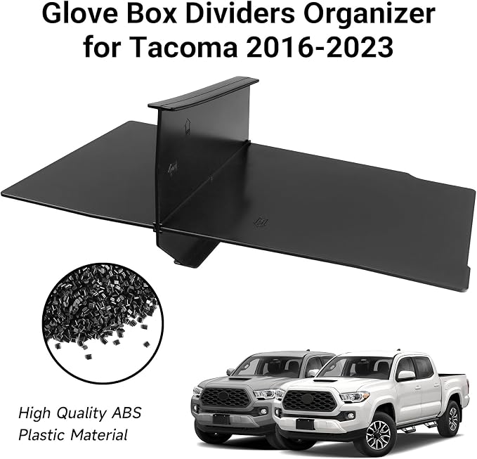 Glove Box Dividers Organizer Compatible with Toyota 2016-2020 2021 2022 2023 Tacoma Accessories Black ABS Material Center Console Organizer