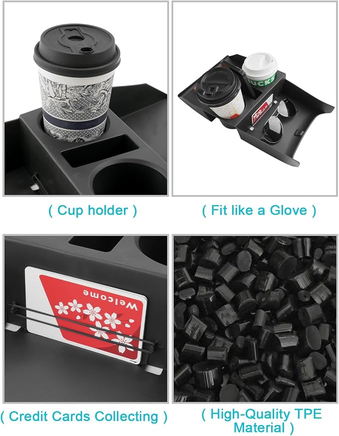 CDEFG 2Pcs Lower Center Console Tray Floor Console Organizer with Cup Holder Compatible with 2025 2026 Hyundai Tucson Limited Accessories Middle Console Storage Box