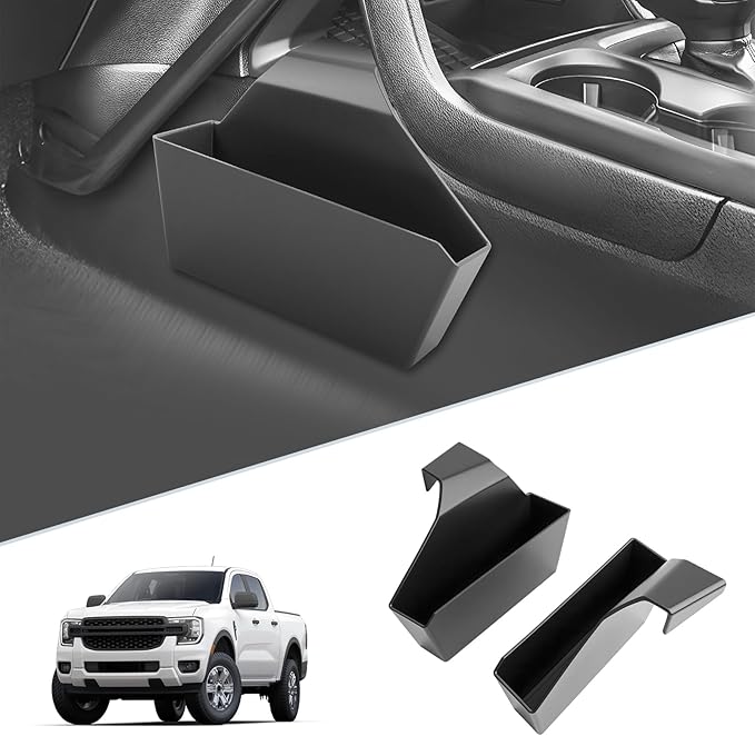 SKTU Upgrade 2PCS for 2024 2025 2026 Ford Ranger Center Console Organizer for 2024-2026 Ford Ranger (XL/XLT/Lariat/Raptor) Central Console Hanging Storage Box Ford Ranger 2024 2025 2026 Accessories