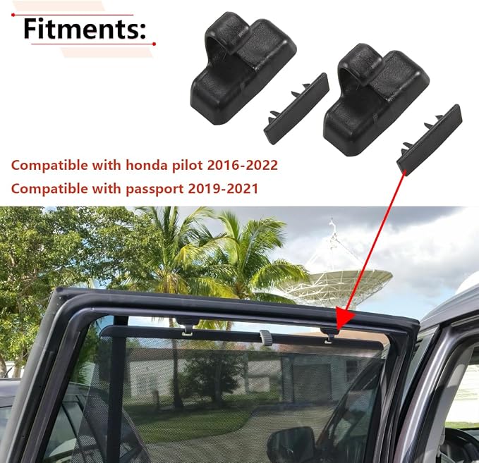 RLB-HILON 2PCS Window Shade Hook Compatible with Honda Pilot 2016 to 2022, for Honda Passport 2019 2020 2021 Year, Door Sun Shade Hook Clip