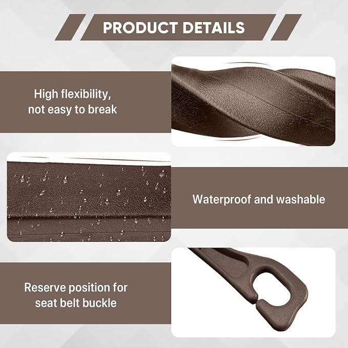 2PCS Car Seat Gap Filler Organizer, Upgrade Car Gap Filler with Fill and Storage Function for Storing Phones Keys Cards, Universal No Drop Seat Guard for Cars (Brown)