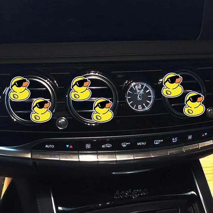 6 Pcs Rubber Duck Ducky Air Vent Clips - Yellow Duck Air Fresheners, Vent Clips, Funny Car Decor, Cute Car Accessories