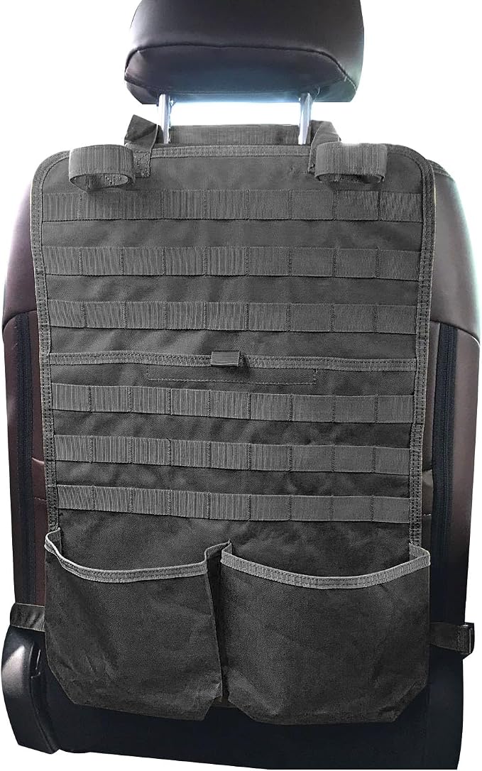 Tactical Seat Back Organizer Truck Gun Rack, 22.5" H x 14.5" W | Molle Panel, Storage Tools & Hunting Gear, Tactical Seat Covers for Car Protector, Universal Fit SUV Truck Pickup F150