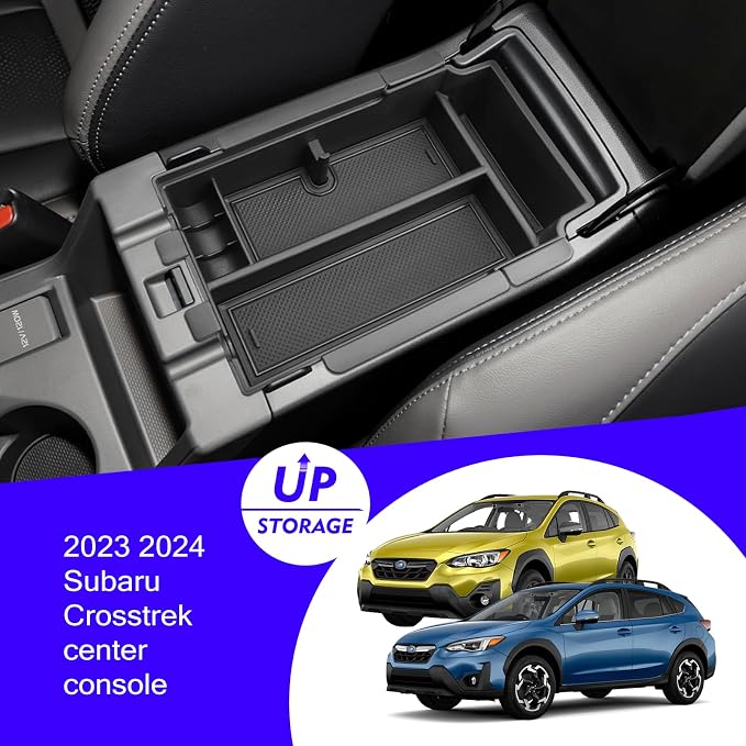 2024 2025 2026 Crosstrek Center Console Organizer Tray for 2024 2025 2026 Subaru Crosstrek Hybrid 2024 Impreza Center Armrest Storage Box for Crosstrek 2024 Accessories Storage Box Double Layer