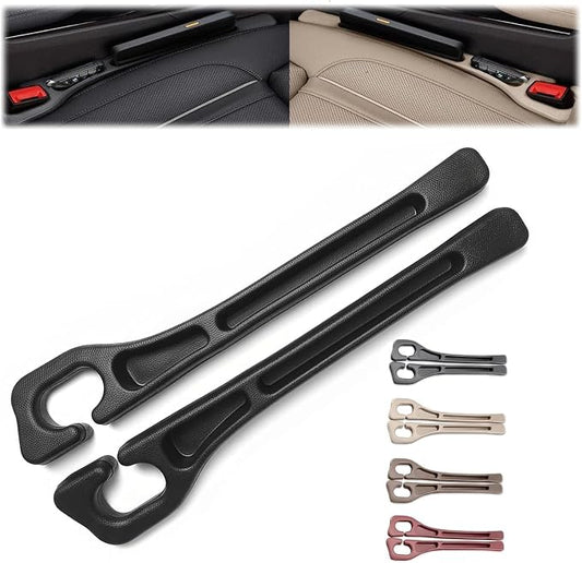 Car Seat Gap Filler Set of 2, Premium Interior Car Accessories, Multifunctional Car Storage Solution with Non-Slip Design, Fits Most Vehicles (Dark)