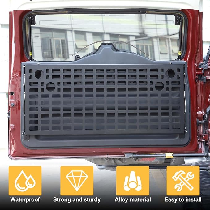 Tailgate Foldable Storage Holder for Toyota FJ Cruiser 2007-2021, Aluminum Alloy Interior Multifunctional Storage Rack Trunk Organizer Tray Shelf Accessories