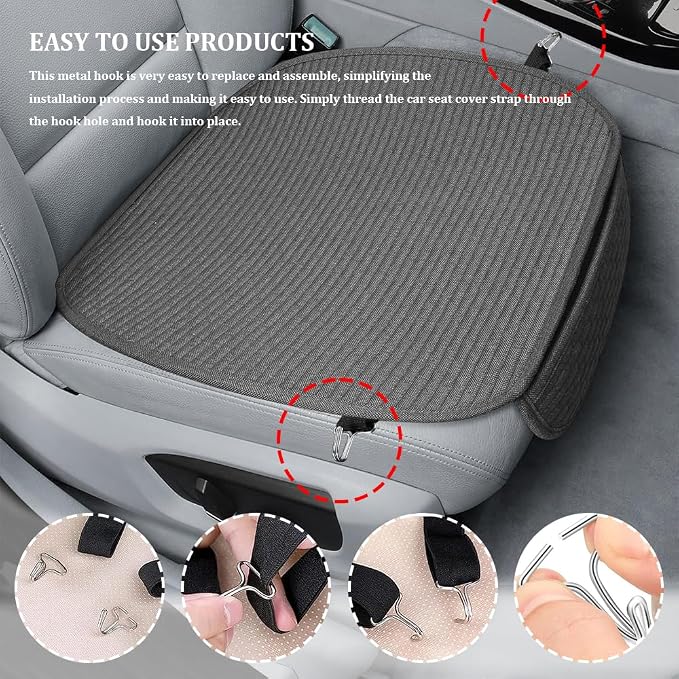 20PCS Car Seat Cover Hooks, Car Seat Cover Clips, Metal Car Seat Cushion Fixing Hooks, Universal Car Seat Installation Hooks Auto Interior Accessories for Reinforce Car Seat Cushions (20PCS)