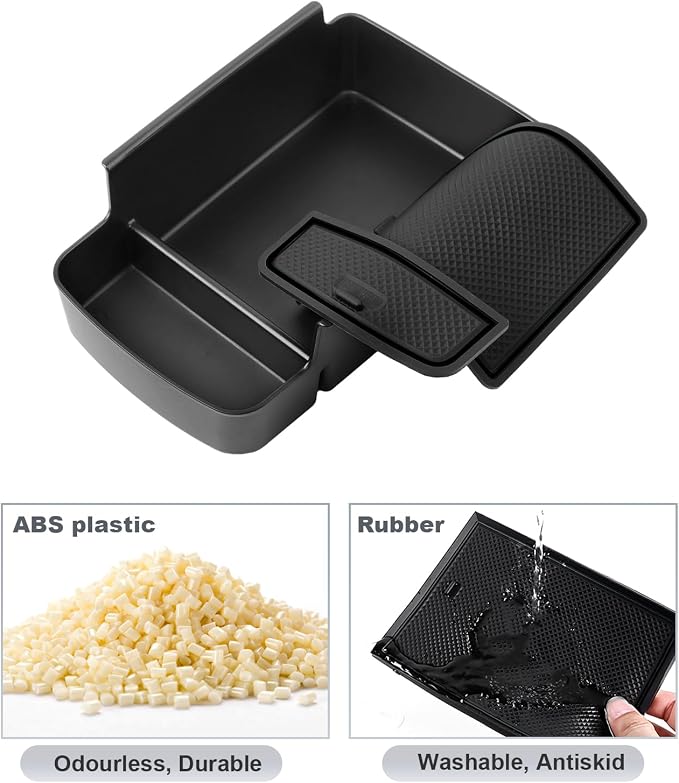 SKTU for 2024 2025 2026 Chevrolet Trax Center Console Organizer 2024-2026 Chevy Trax Insert ABS Materials Tray Armrest Storage Box 2024 2025 2026 Chevy Trax Accessories with Sunglasses Holder (Black)