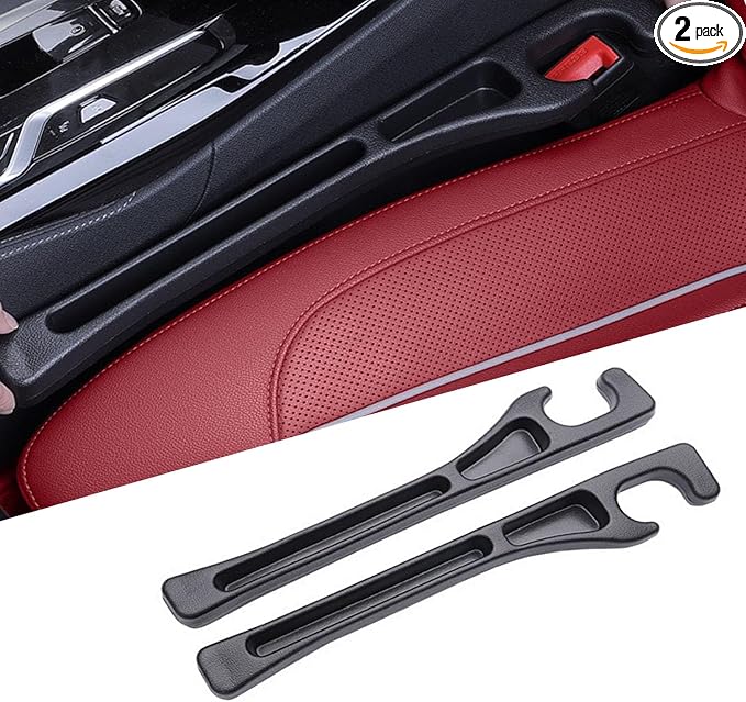Car Seat Gap Filler Organizer-2 Pack, Universal Car Seat Gap Filler with Storage Slot, No Drop Seat Guard for Phones, Keys & Cards, Fit Car SUV Truck Fill The Gap Between Seat & Console