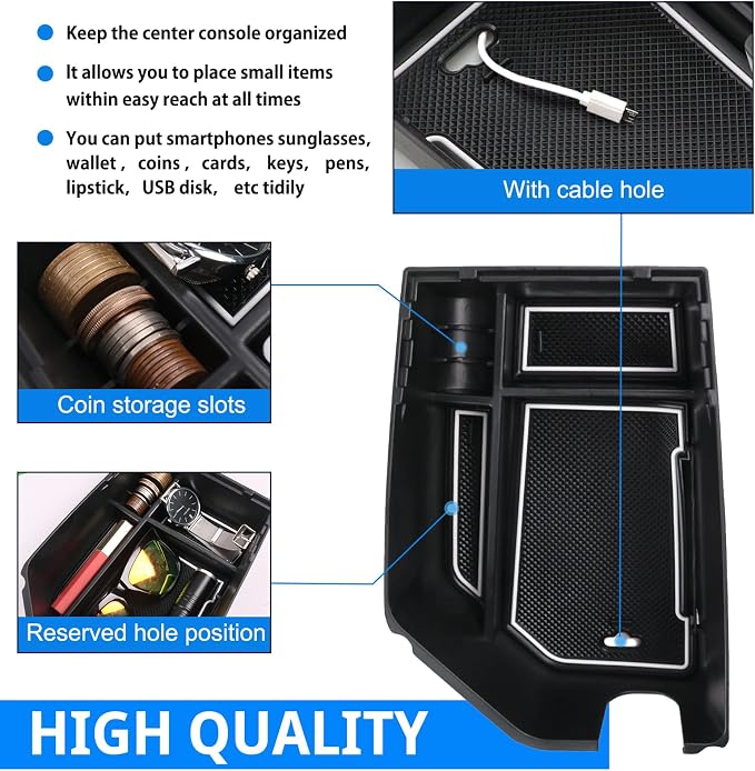 SHAOHAO 2024 2025 GV70 Center Console Organizer for 2022 2023 2024 2025 Genesis GV70 Accessories Tray, 2022-2025 GV70 2.5T/3.5T Armrest Storage Box Center Console Tray for Genesis GV70 2023 2024 2025
