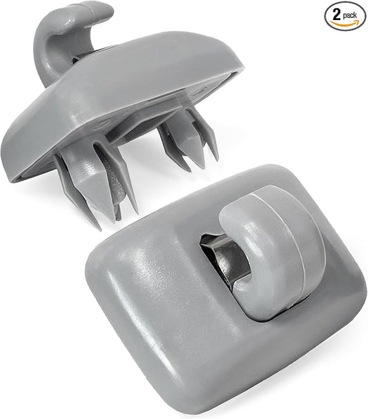 Click&Fit Sun Visor Clips for Audi A1 A3 A4 A5 Q3 Q5 TT 8U0857562A, Grey | Fits for A4 Q5 A5 A3 A1 Q3 TT. Grey Pair, Sunvisor Holders, replaces 8E0857562.