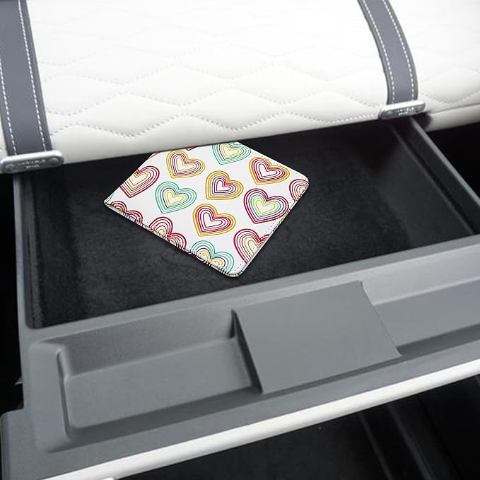 Car Registration and Insurance Holder, Premium Pu Leather Vehicle Glove Box Organizer - for Driver License, Cards & Essential Documents (S-Heart symbol)