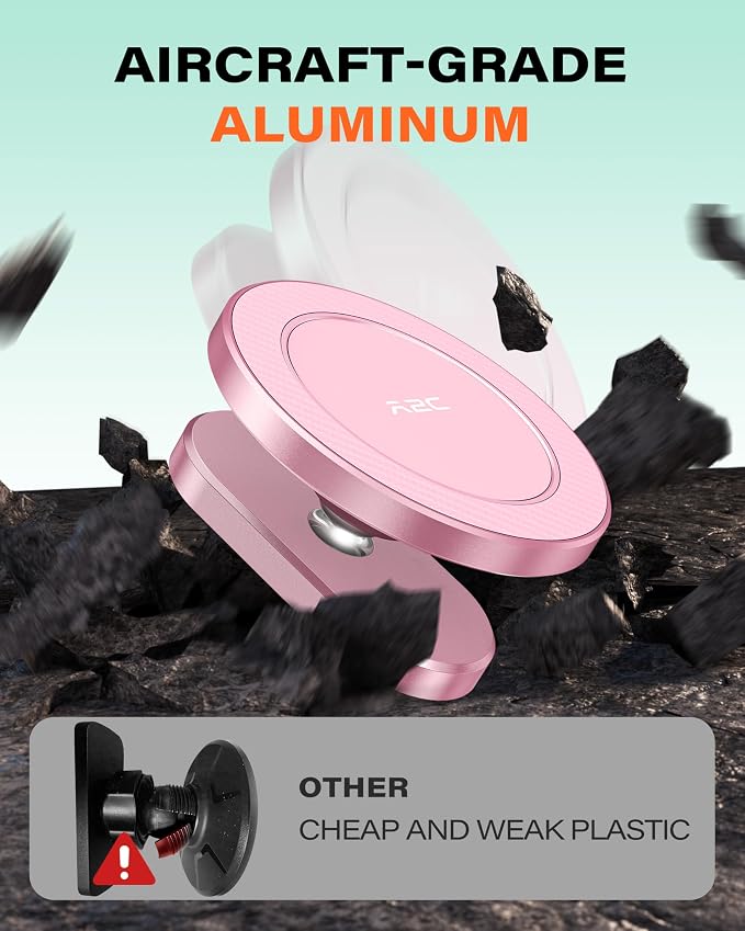 A2C Alloy Magnetic Golf Cart Phone Holder for MagSafe iPhone, Cool Golf Gifts for Female Golfers Her Ladies Women Girls Mom Mother Wife, Romantic Golf Course Accessories Essentials Gadgets (Pink)