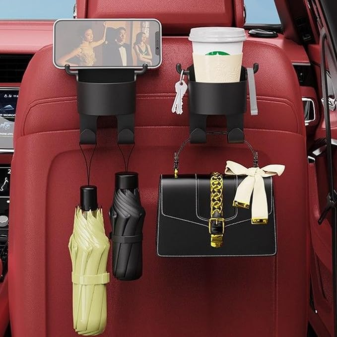 Multifunctional Hook for Car Seat Back, Back Seat Cup Holder with Hooks, Multifunction Seat Cup Holder Hook for Car (4)