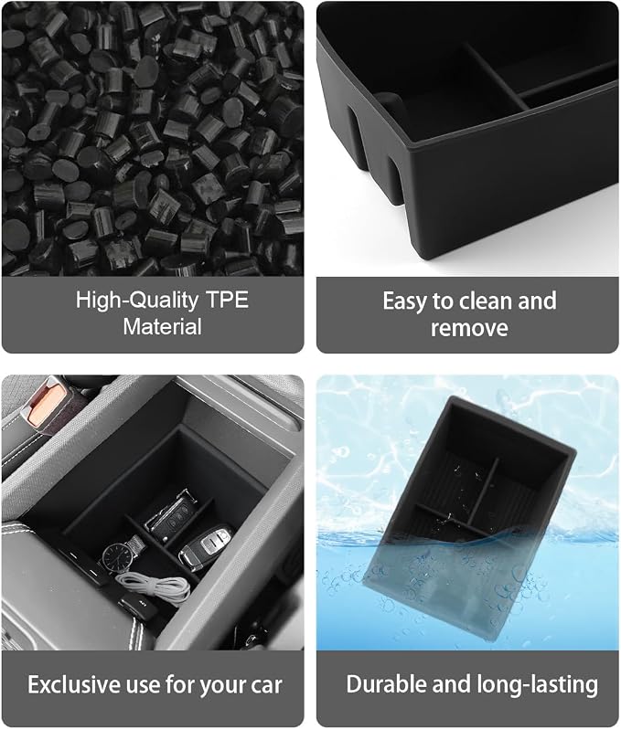 CDEFG for 2025 2026 Ford Mustang Mach-E Center Console Organizer Tray, for 2025-2026 Ford Mustang Mach-E Accessories Middle Console Organizer Central Armrest Storage Box