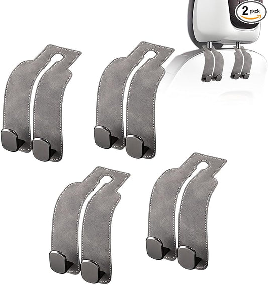Car Purse Hook Purse Hook for Car Seats Headrest Car Seat Hooks,Heavy Duty Vehicle Organizer for Handbags, Groceries, Purses, Keep Car Tidy (Gray, 4 Pack)