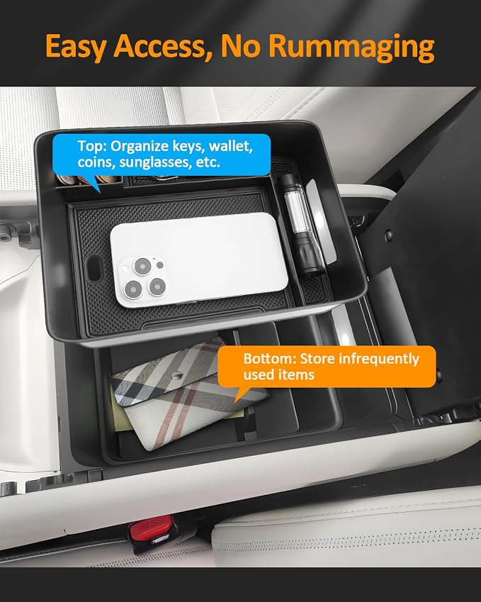 CDEFG for 2024 2025 2026 Hyundai Santa Fe Center Console Organizer Tray Armrest Storage Middle Console Insert Accessories