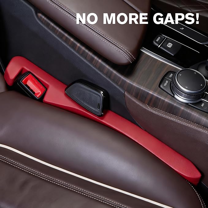 Car Seat Gap Filler Set of 2, Car Accessories Interior Organizer, Seat Gap Plug Fit Sedan SUV Truck, Beige