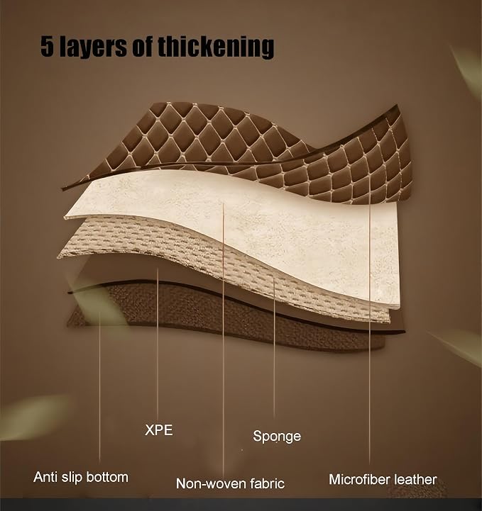 Leatherette Car Seat Protector - 2 Pack Large Car Kick Mats with Storage Pockets Organizer Seat Back Cover Against Dirty Shoes & Scratches, Universal Fit for Most Vehicles, Coffee