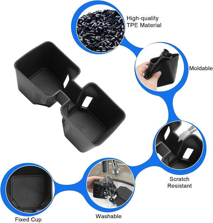 SXCY for 2024 2025 2026 Lexus GX550 Cup Holder Insert 2025 GX 550 Accessories TPE Cup Holder Limiter for 2025 2026 GX550 Console CupHolder Adapter Non-Slip Drink Stopper Drink Stabilizer
