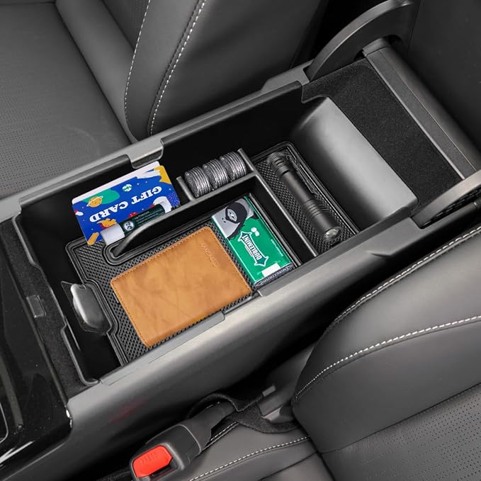 Center Console Organizer Tray for 2025 Toyota Camry LE/SE/XLE/XSE Accessories - Middle Console Armrest Storage Box Organizer Tray Insert Black Trim