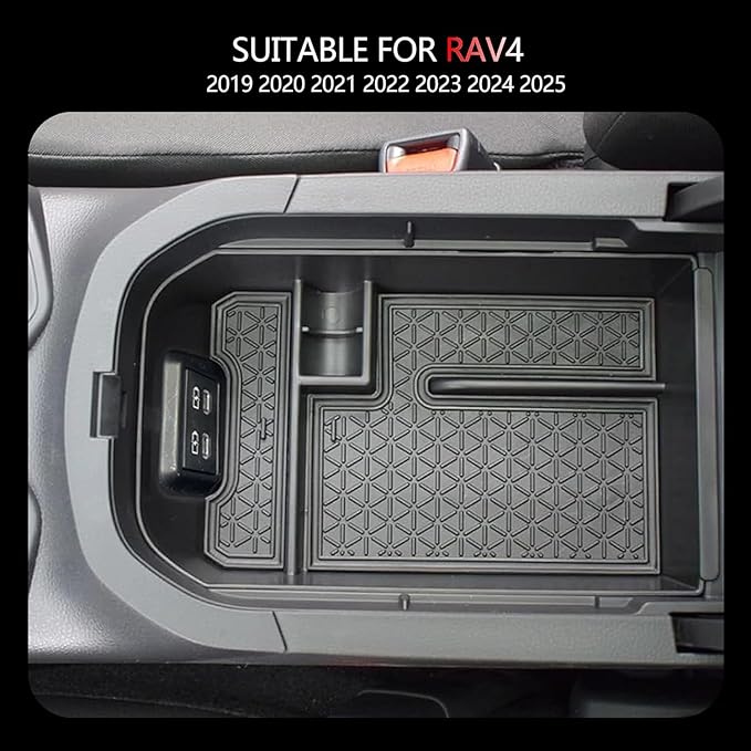 8PCS Center Console Organizer for Toyota RAV4 2025 2024 2023 2022-2019 Dashboard Storage Organizer, Console Divider Storage Tray, Armrest tray, 4 of CarSeat Hooks, Sunglass holder