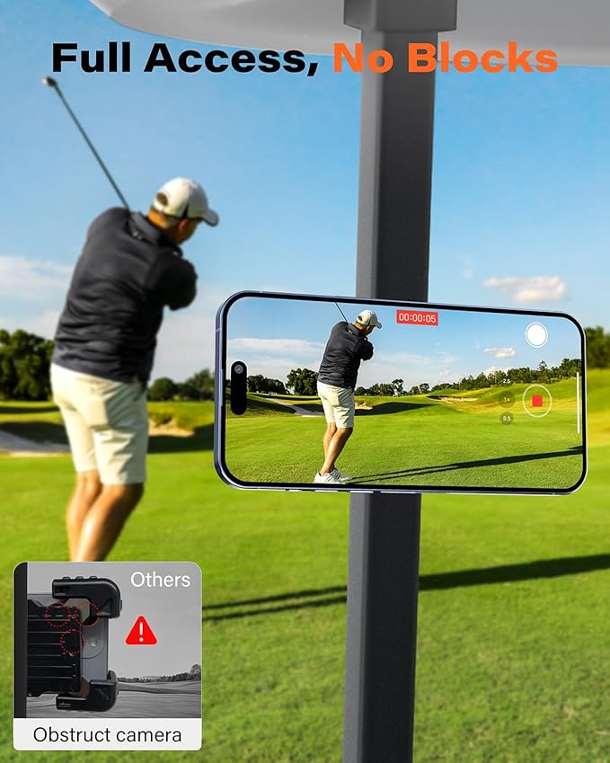A2C Magnetic Golf Cart Phone Holder for MagSafe iPhone, Unique Golf Gifts for Men Golfers Dad Father, Golf Gift for Him Husband, Golf Accessories Essentials Gadgets, Matte Black (Not Alloy)