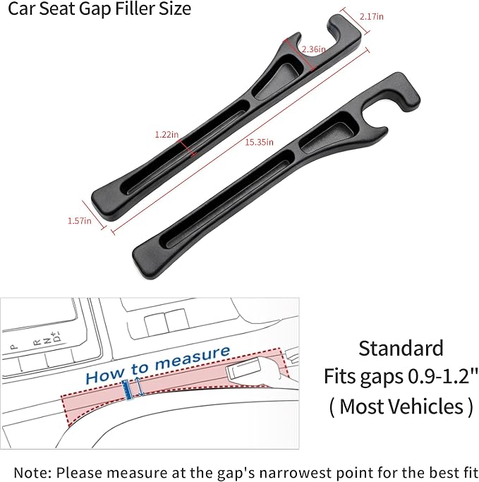 Car Seat Gap Filler, Seat Side Gap Filler Organizer with Phone Holder, Universal Fit in Between Car Seat Catcher, Perfect for Car, SUV, Truck (Slotted, Black)