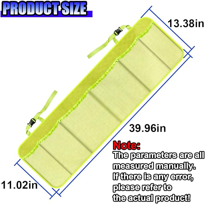 Car Trunk Organizer, 40"×14" Large Capacity Hanging Backseat Trunk Storage Bag with 6 Mesh Pockets, Space Saving Auto Interior Accessories for SUV MPV Truck Van (Yellow)
