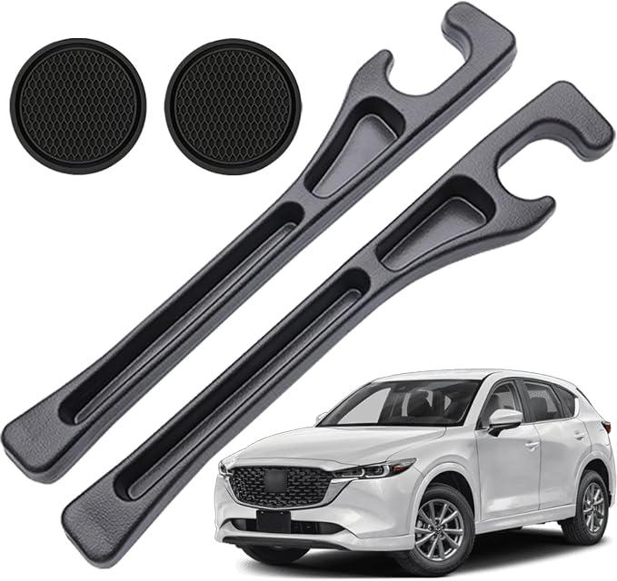 Pukonger Car Seat Gap Filler Compatible with Mazda Cx5 CX-5 Accessories Seat Gap Plug Blocker with Storage Slot Organizer Non-Slip Car Cup Holder Coaster 2 Pack Black