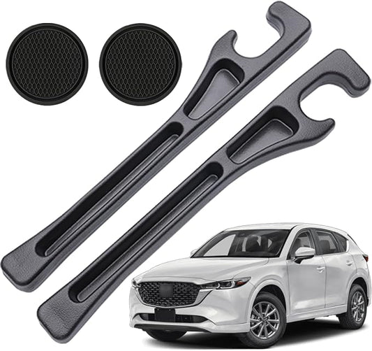 Pukonger Car Seat Gap Filler Compatible with Mazda Cx5 CX-5 Accessories Seat Gap Plug Blocker with Storage Slot Organizer Non-Slip Car Cup Holder Coaster 2 Pack Black