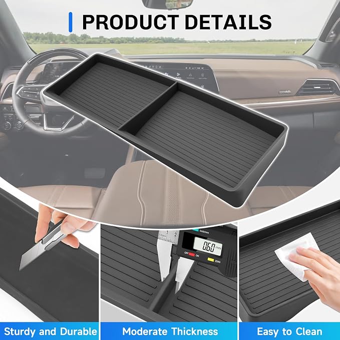 SXCY for 2026 Chevy Tahoe Dashboard Organizer Tray for 2025 2026 Chevy Tahoe Suburban Accessories Screen Back Console Tray 2026 Chevy Tahoe Suburban Behind Dash Console Organizer