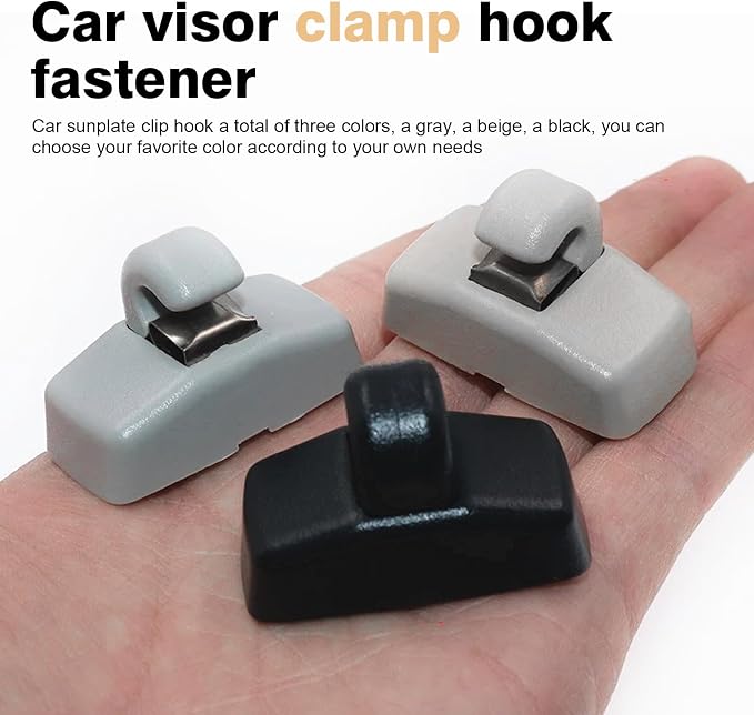 2 PCS Interior Sun Visor Clip Hook Bracket, Anti Vibration Sun Visor Bracket Holder, #3B0857561B Sun Visor Support Clip Retainer Replacement for VW Golf Passat Beetle Polo Jetta Skoda (Beige)