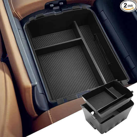 SHAOHAO 2 Pcs for 2026 Hyundai Palisade Center Console Organizer for 2026 Hyundai Palisade Accessories Console Tray Double Space 2026 Palisade LX3 Middle Console Armrest Stoage Box (Only for 7-Seat)