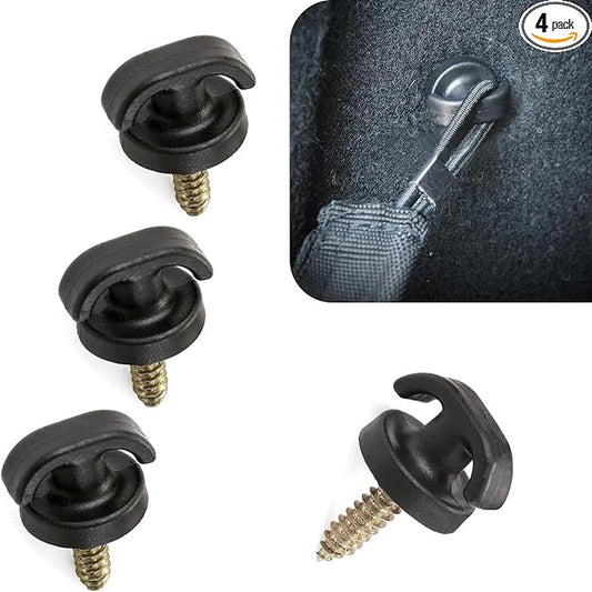 4 PCS Car Cargo Net Hooks, Luggage Net Screw Hook Retainer, Multi-Functional Tie Down Hanging Fastener, Universal for Most Cars SUVs Trucks (Black)