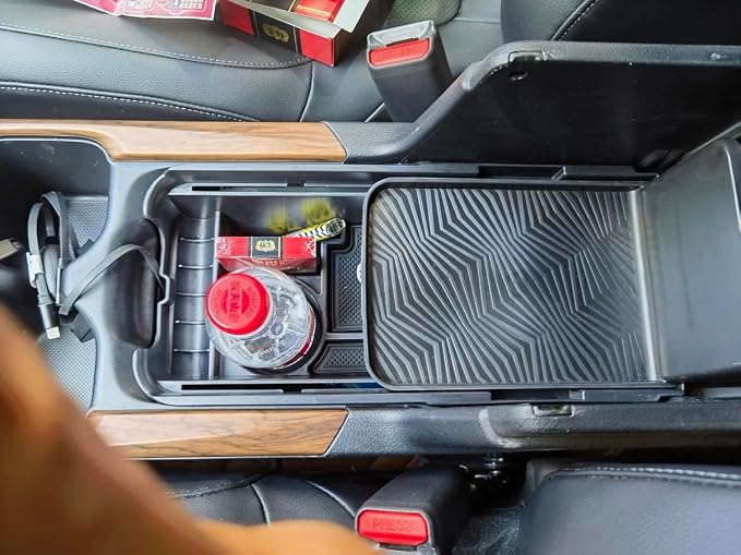 Center Console Organizer for Honda CR-V 2017-2019 CRV Console Handrail Privacy Organizer Tray Central Control Armrest Box Glove Secondary Storage Box Insert Pallet Manager Container Accessories ABS