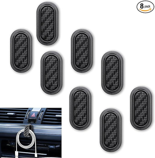 8PCS Car Mini Hooks, Car Dashboard Hook, Multifunctional Auto Backseat Hangers, Vehicle Interior Accessories Car Sticker Hooks for Key, Mask, Earphone, Charging Cable, Black