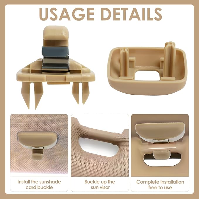 2015 Q5 Sun Visor Clip Replacement Compatible with Audi, Sunvisor Inner Clip for A1 A3 A4 A5 A6 Q3 Q5 S3 S4 S5 TT, ABS Construction Interior Sunscreen Holder Hook, OEM #8U0857562A (1Pcs Beige)